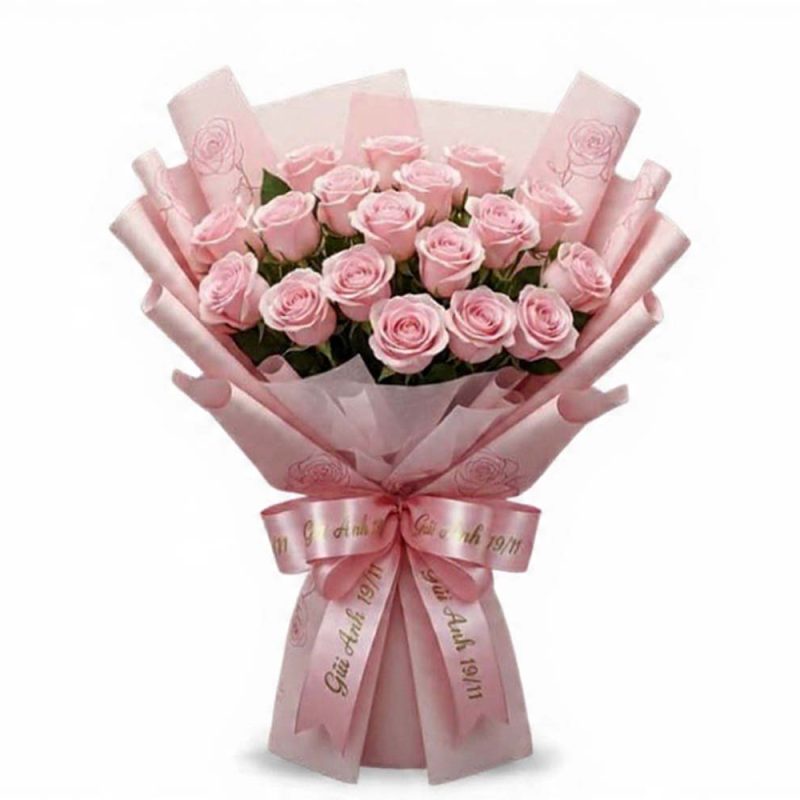 Luxury pink roses bouquet